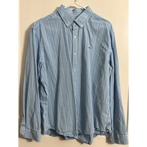 Vineyard Vines Sz XL Check Blue Green Casual Button Down Classic Preppy Academia